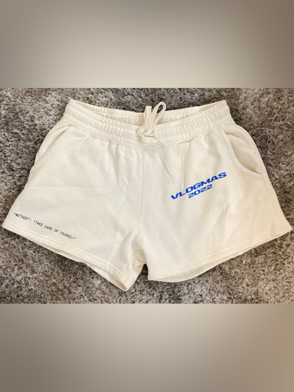 Vlogmas 2022 Cream Women's Drawstring Cute Shorts 🤍